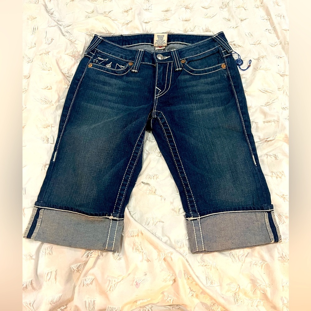 True Religion, denim shorts, Size 27